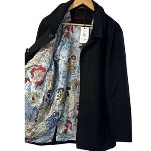 NWT Robert Graham Wool Blend Car Coat Men’s Size XL $348 Black RG-31 Floral